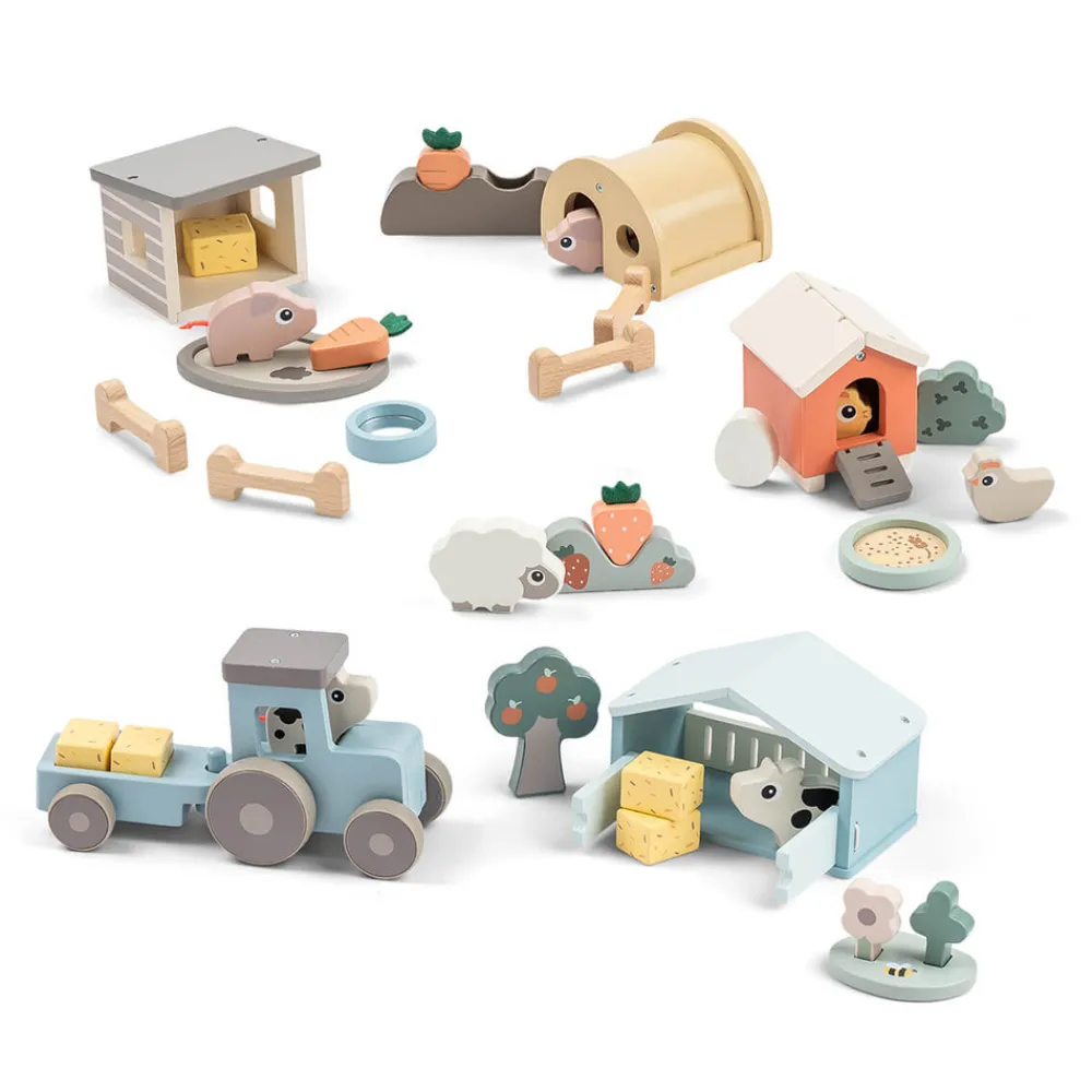 Done By Deer Tiny farm legesæt Dotti Farvemix- Traktorer & Fly