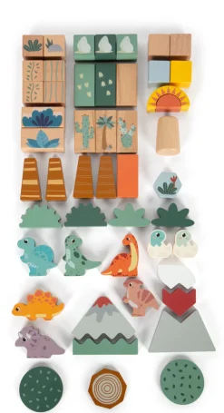 SMALL FOOT Træ byggeklodser Dino- Træklodser