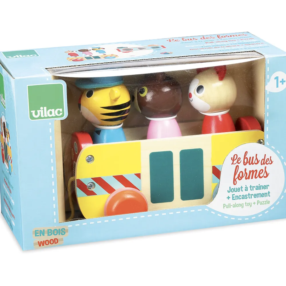 Vilac Træklegetøj - Bus- Trælegetøj|Trækdyr