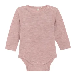 BeKids Uld body langærmet - solid - Starling Melange- Uldbodyer|Bodystocking Langærmet