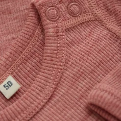 BeKids Uld body langærmet body - solid - Light Mahogany Melange- Uldbodyer|Bodystocking Langærmet