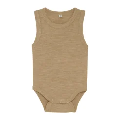 BeKids Uld body uden ærmer - Light Camel Melange- Uldbodyer|Bodystocking U. Ærmer
