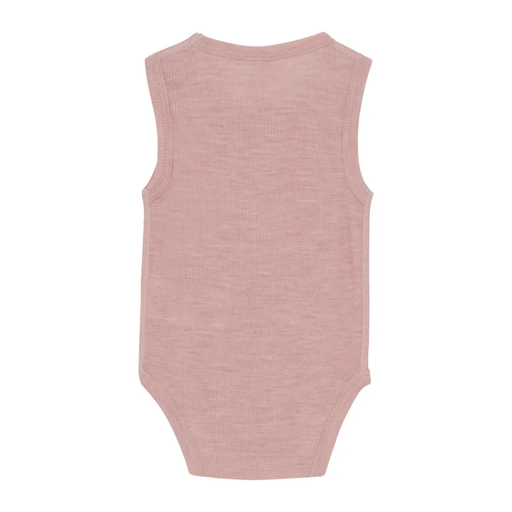 BeKids Uld body uden ærmer - Starling Melange- Uldbodyer|Bodystocking U. Ærmer