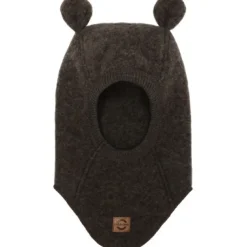 Mikk-Line Uld elefanthue med ører - DARK BROWN MELANGE- Elefanthuer & Huer|Uldhuer, Uldvanter & Uldfutter