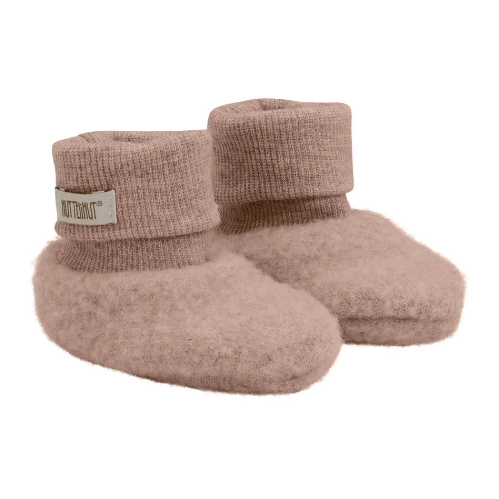 HUTTEliHUT Uld Fleece Footies - Mahogany rose- Overtræksfutter|Uldhuer, Uldvanter & Uldfutter