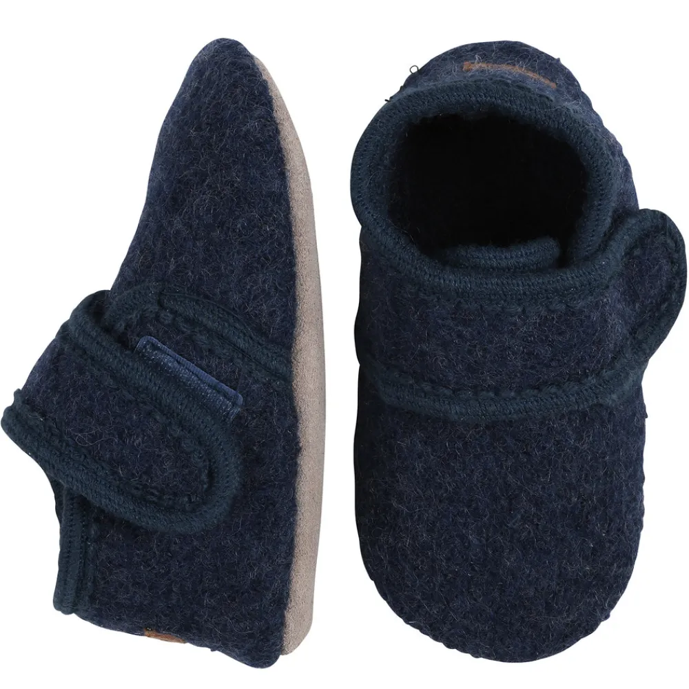 Melton Uld hjemmesko - Marine- Uld Hjemmesko