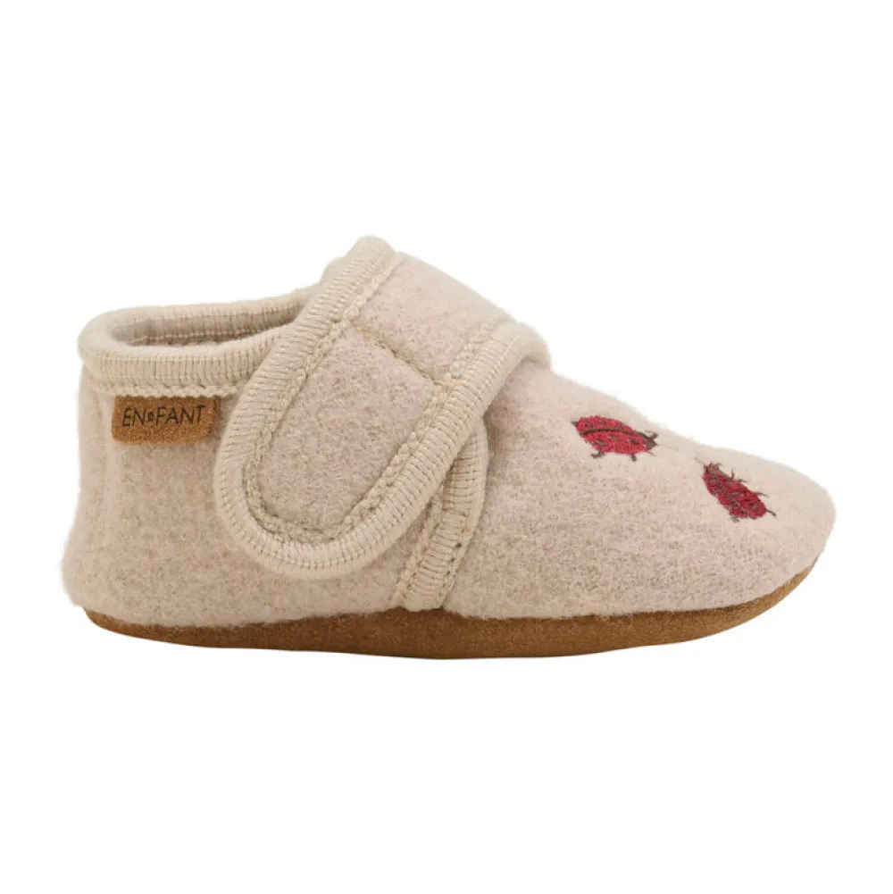 En Fant Uld hjemmesko m. broderi - 2460- Uld Hjemmesko