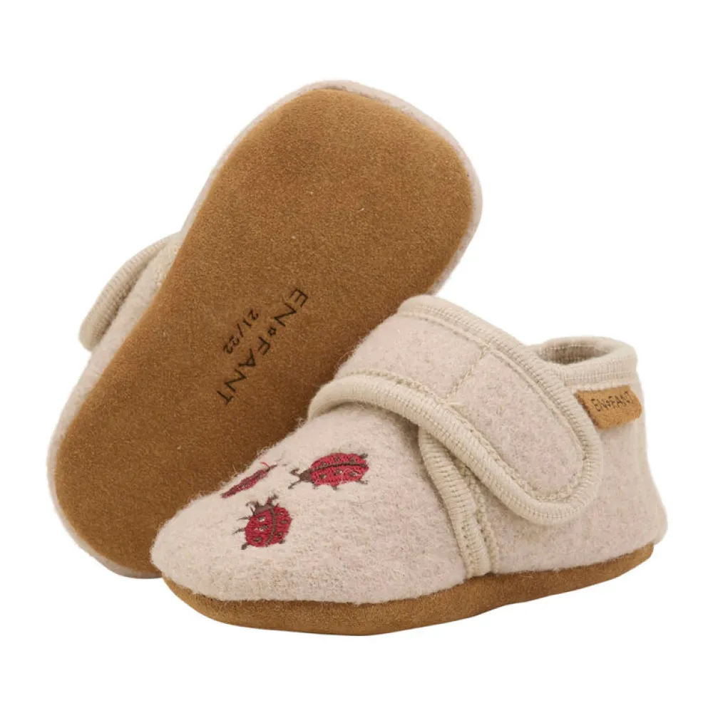 En Fant Uld hjemmesko m. broderi - 2460- Uld Hjemmesko