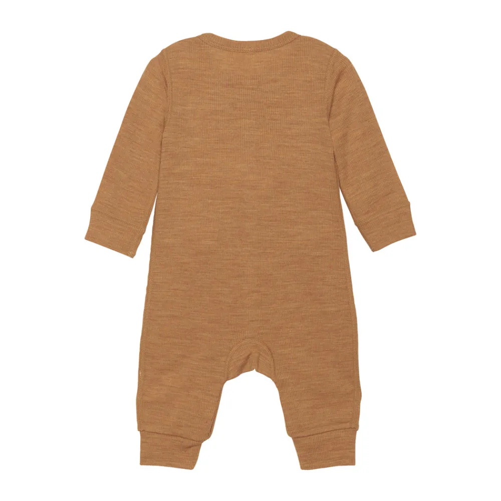 BeKids Uld jumpsuit - solid - Chipmunk Melange- Ulddragter|Heldragter U. Fod