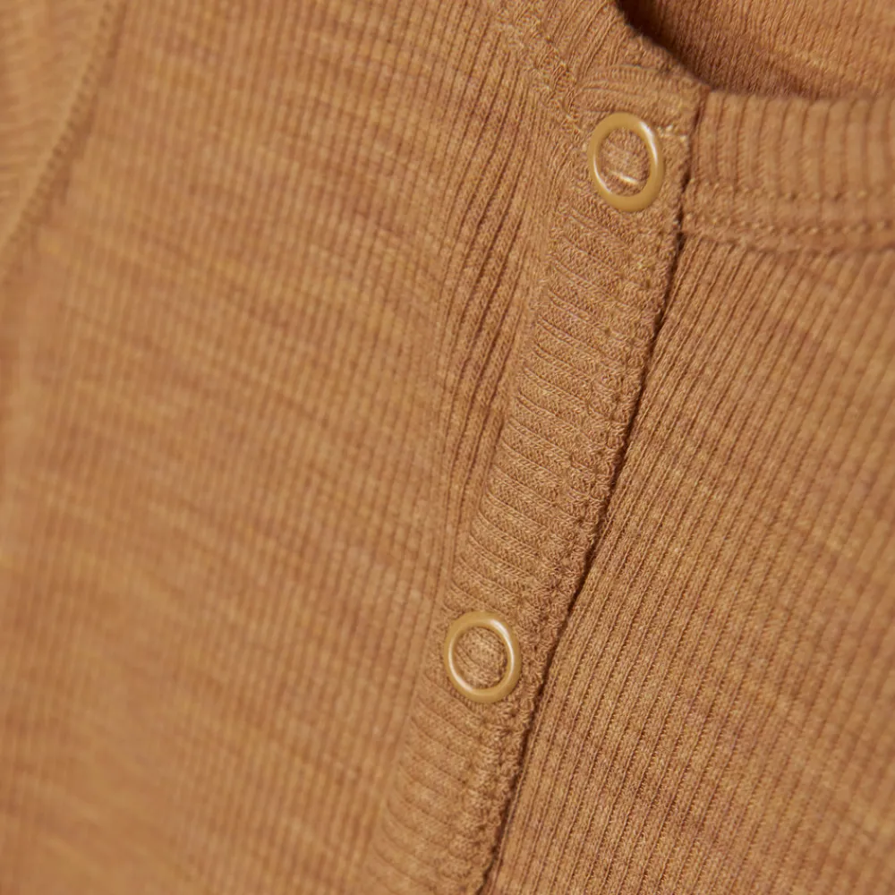 BeKids Uld jumpsuit - solid - Chipmunk Melange- Ulddragter|Heldragter U. Fod