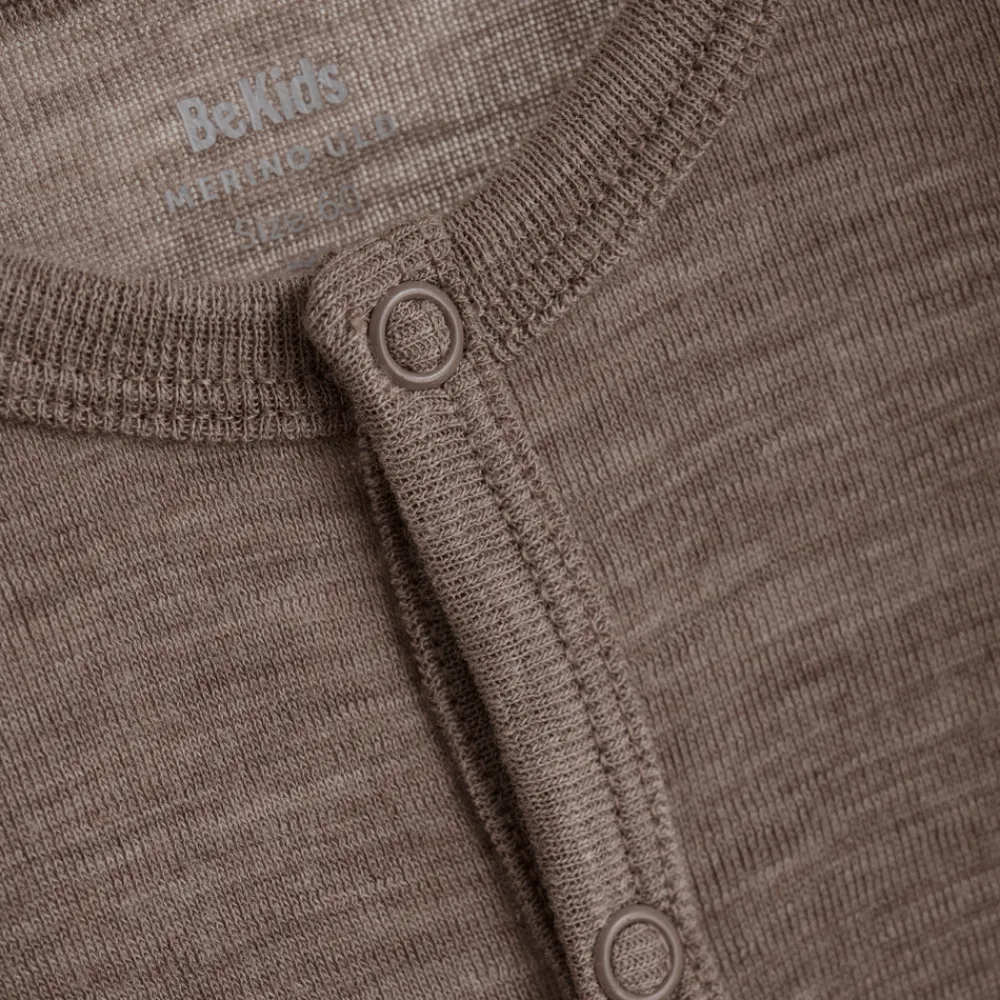 BeKids Uld jumpsuit - solid - Leafless Tree Melange- Ulddragter|Heldragter U. Fod