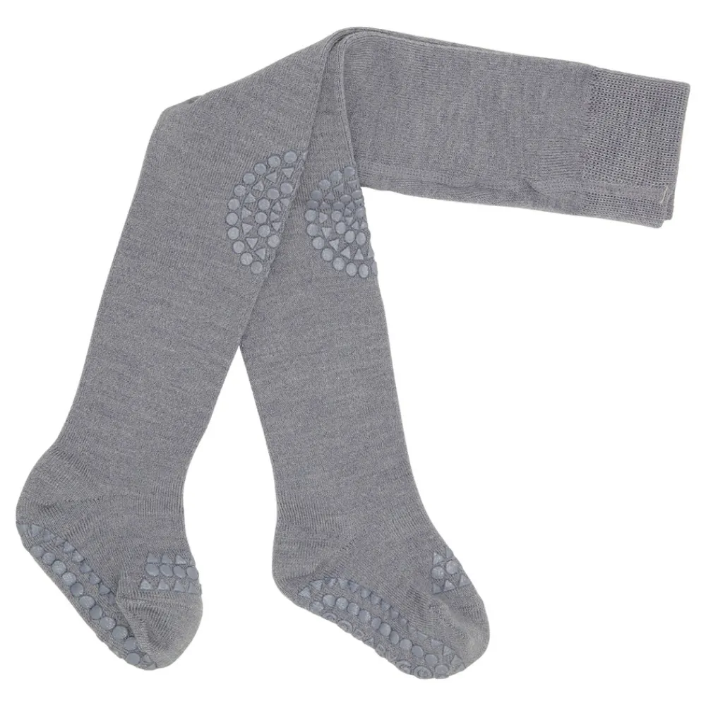 GOBABYGO Uld Kravle Strømpebukser - Grey melange- Strømpebukser|Uldstrømper & Uldstrømpebukser