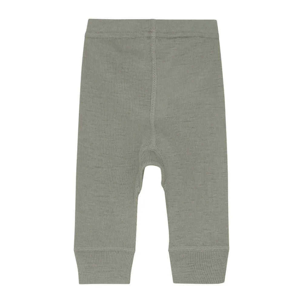 BeKids Uld leggings - solid - Forest Fog Melange- Uldunderdele|Leggings