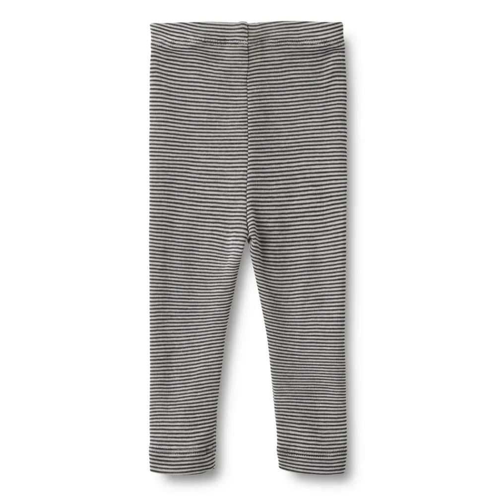 Wheat Uld Leggings Agi - Navy Stripe- Uldunderdele|Leggings