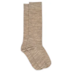 MP Denmark Uld Rib Knæstrømpe - Light Brown Melange- Strømper