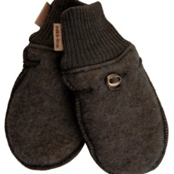 Mikk-Line Uld vanter - DARK BROWN MELANGE- Uldhuer, Uldvanter & Uldfutter