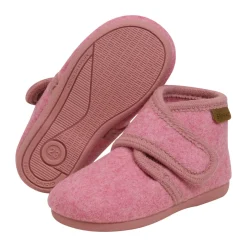 En Fant Uldhjemmesko velcro - Wild Rose- Uld Hjemmesko|Hjemmesko