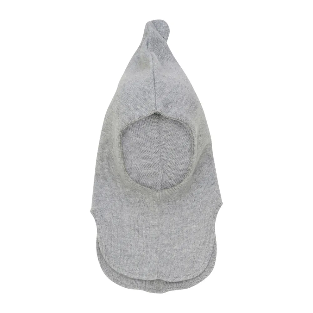 HUTTEliHUT Uldstrik Balaclava Vindstop - Light grey melange- Elefanthuer & Huer|Uldhuer, Uldvanter & Uldfutter