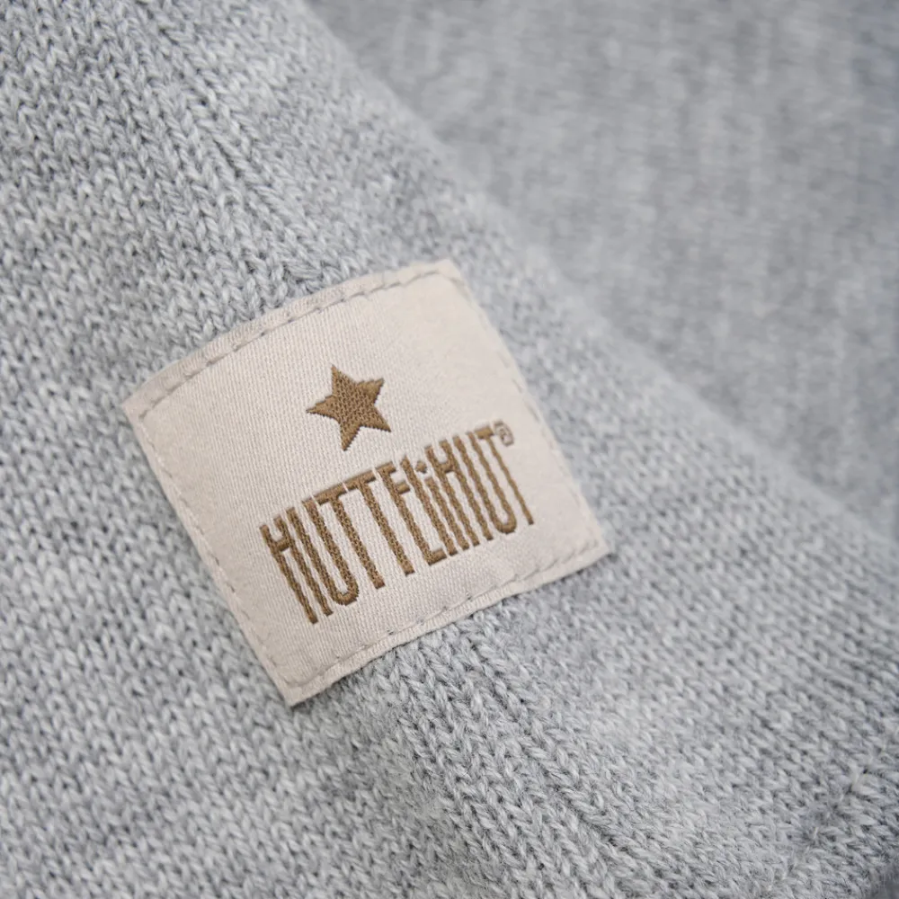 HUTTEliHUT Uldstrik Balaclava Vindstop - Light grey melange- Elefanthuer & Huer|Uldhuer, Uldvanter & Uldfutter