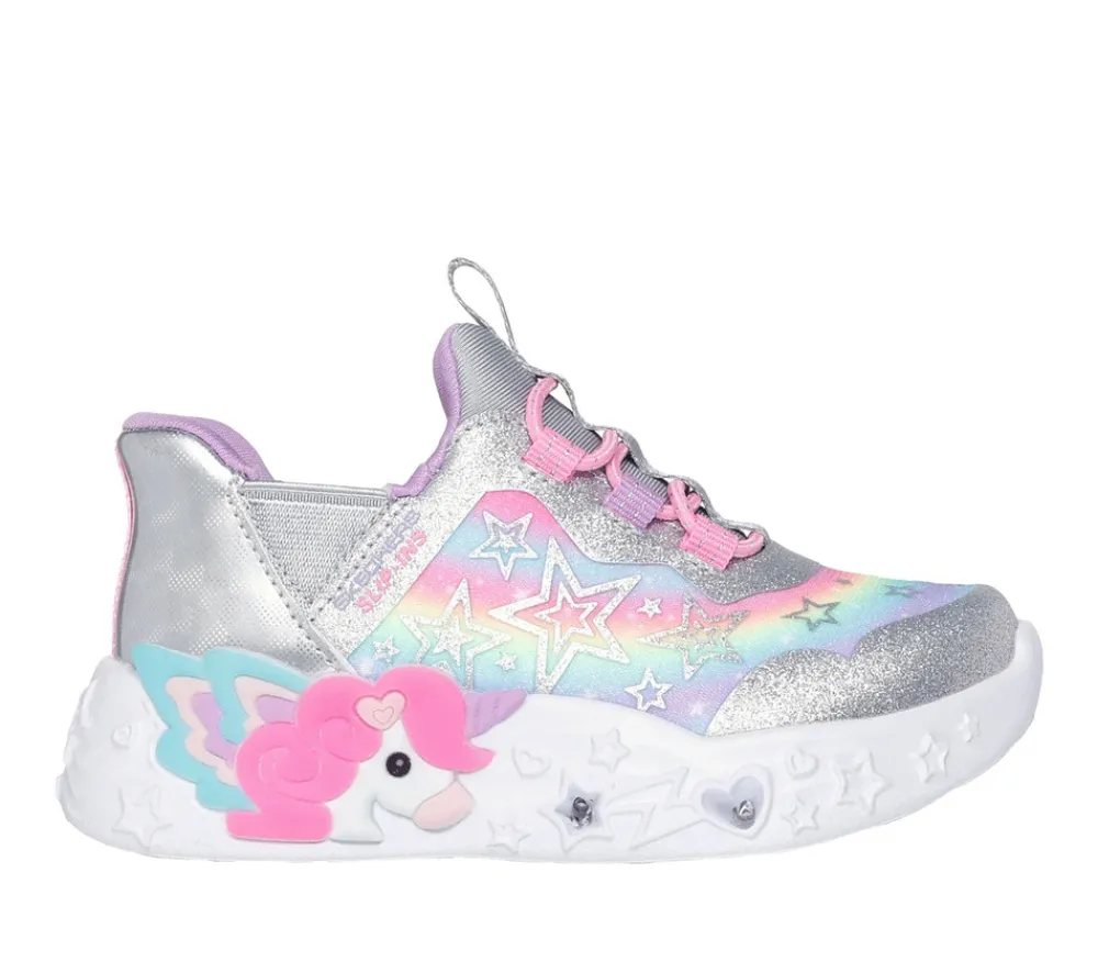SKECHERS Unicorn Charmer Lil Starlite - Silver/multi- Sneakers Med Blink|Sneakers Med Lys