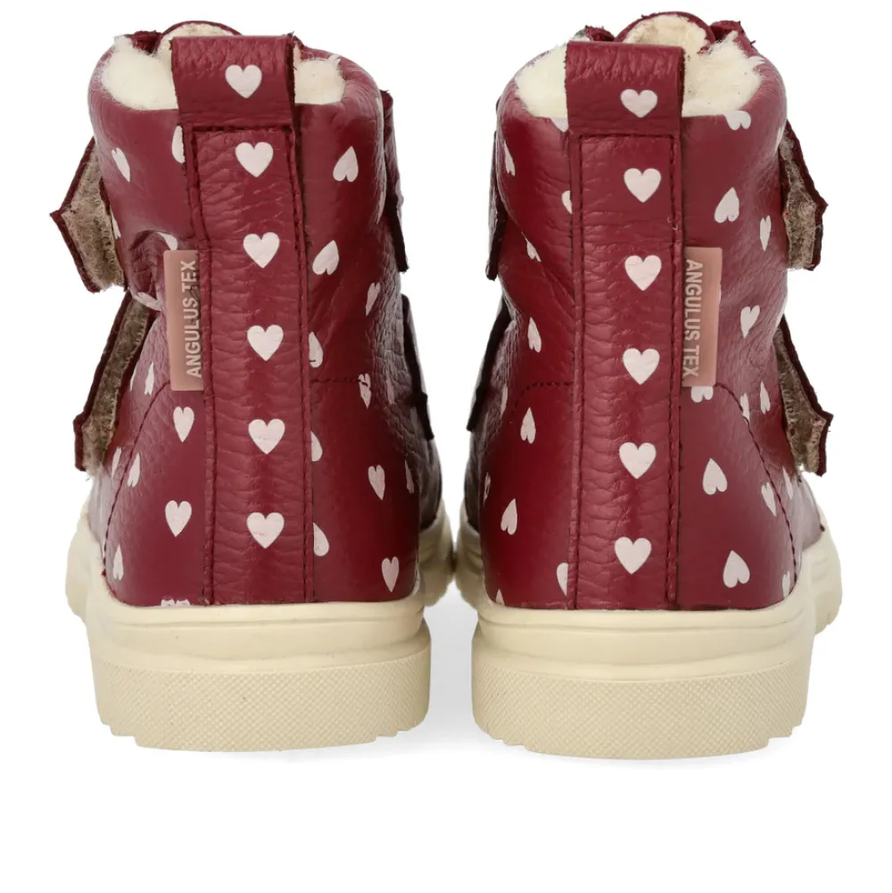 Angulus Vandafvisende TEX-støvle med hjerteprint - 3951- Vinterstøvler