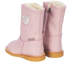 Angulus Vandafvisende TEX-støvle med glitterhjerte - MAUVE- Vinterstøvler