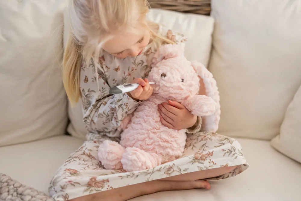 Teddykompaniet Varmebamse, Kanin rosa 35 cm- Bamser