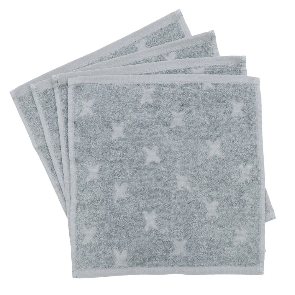 Müsli Vaskeklude 4-pak, 30 x 30 cm - Jasmin blue- Stofbleer & Klude