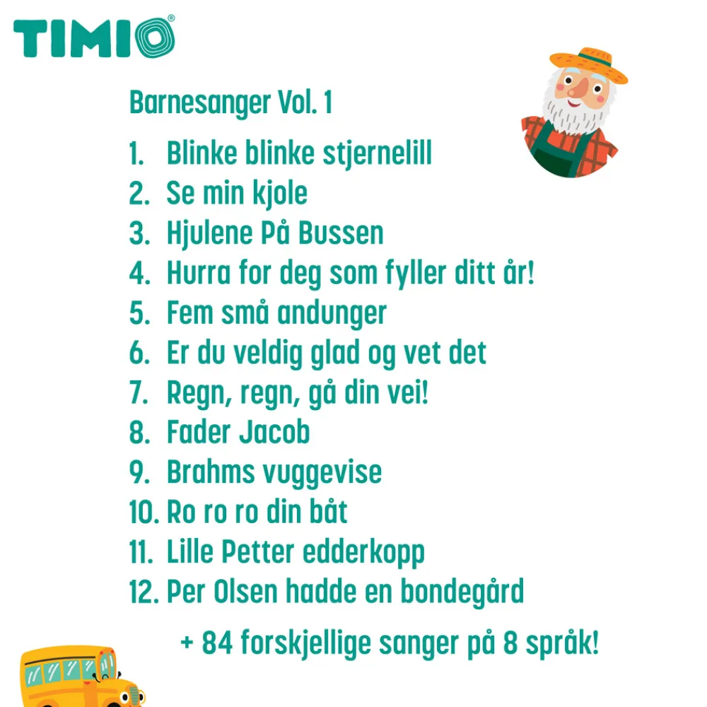 Timio Vilde dyr, børnerim, farver, musik & kroppens dele- Musiklegetøj