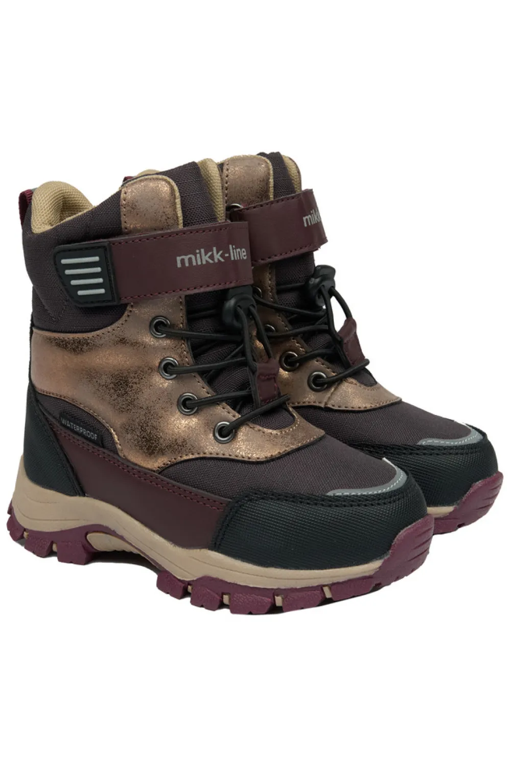 Mikk-Line Vinterstøvle Tex Velcro - Raisin- Vinterstøvler