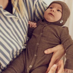 Müsli Woolly heldragt med fødder - Walnut melange- Ulddragter