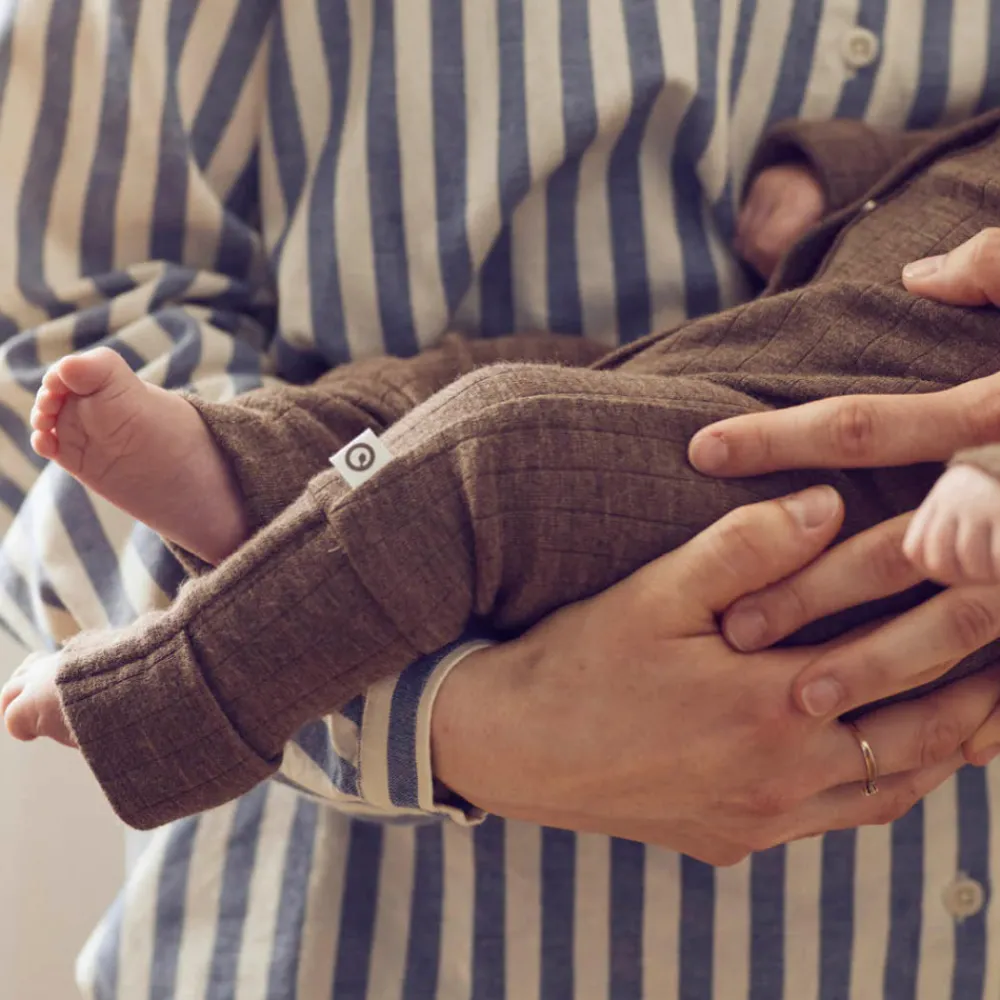 Müsli Woolly heldragt med fødder - Walnut melange- Ulddragter