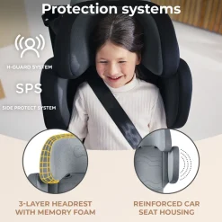 Kinderkraft XPAND 2 i-Size - rocket grey- Autostole 100-150 Cm (4-12 År)