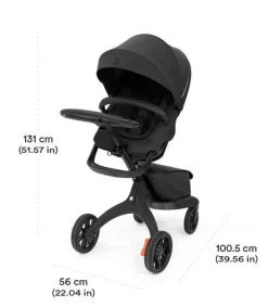 Stokke® Xplory X m. siddedel - rich black- Klapvogne Med Ergonomiske Sæder
