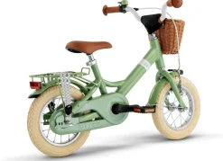 PUKY Youke Classic 12,Alu legecykel med kurv retro grøn- Løbecykler & Cykler