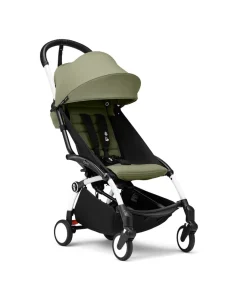Stokke® YOYO³ Klapvogn - olive på hvidt stel- Rejseklapvogne