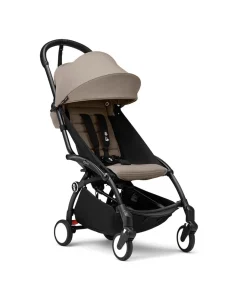 Stokke® YOYO³ Klapvogn - taupe på sort stel- Rejseklapvogne