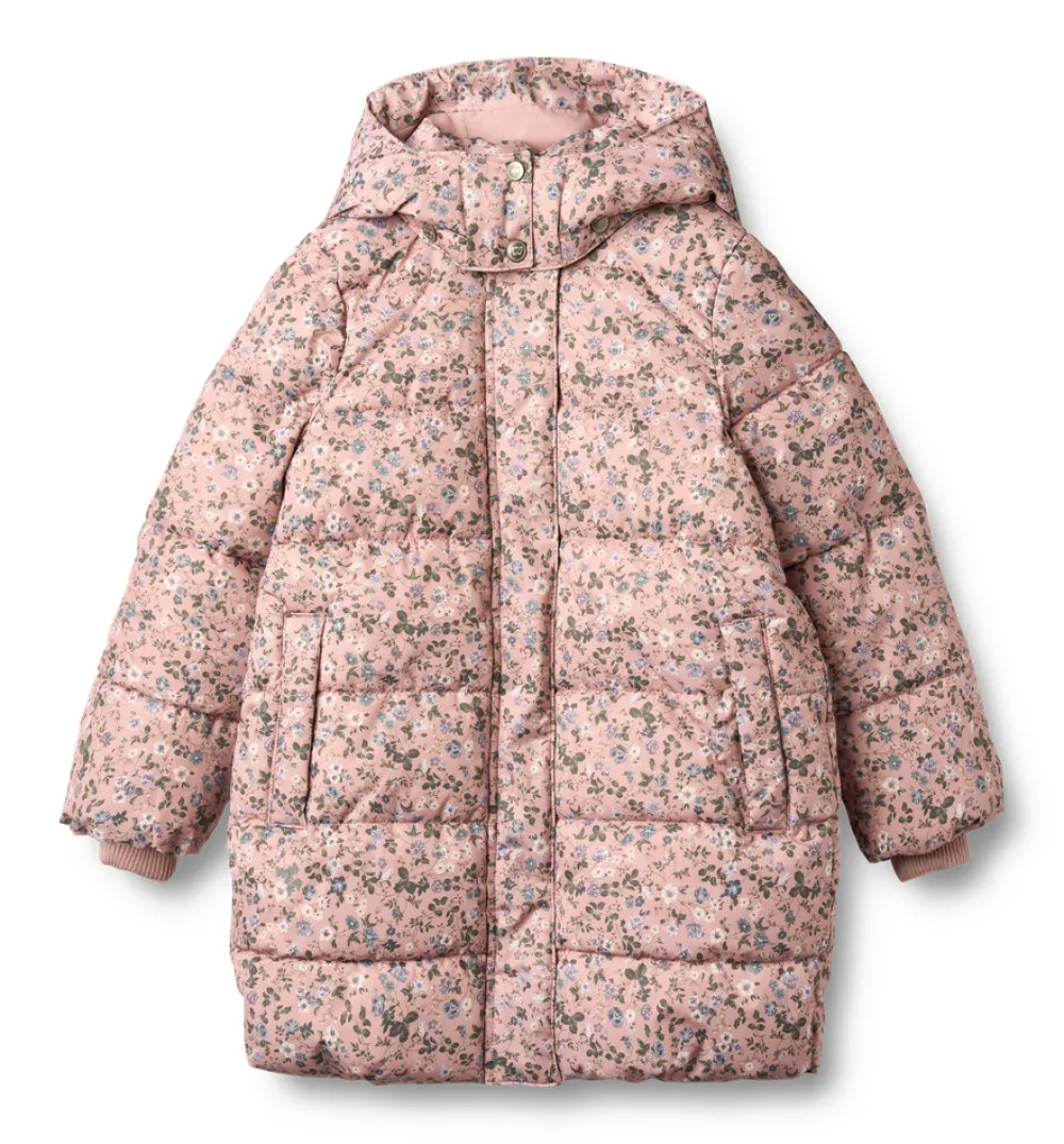 Wheat Yrsa Puffer Jakke - Rose powder flowers- Vinterjakker & Bukser