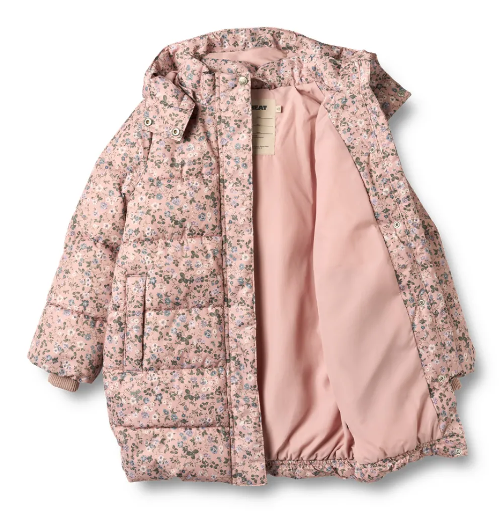 Wheat Yrsa Puffer Jakke - Rose powder flowers- Vinterjakker & Bukser