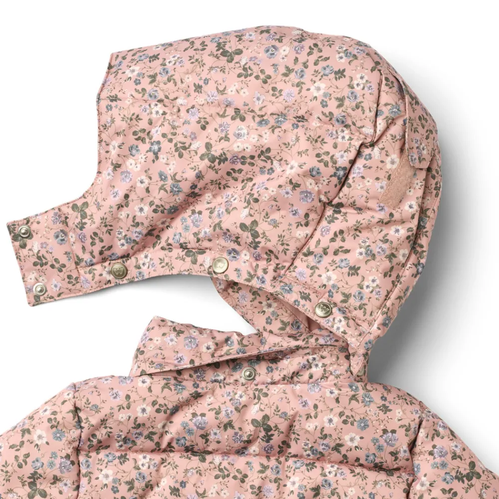 Wheat Yrsa Puffer Jakke - Rose powder flowers- Vinterjakker & Bukser